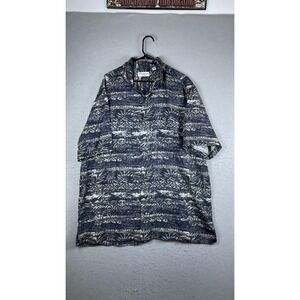 Caribbean Silk Blend Shirt Mens Big 2XLT Hawaiian Short Sleeve Button Front